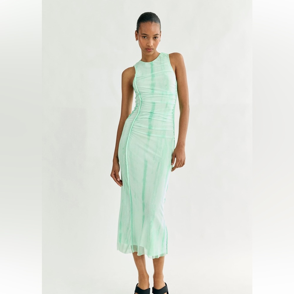 Zara NWT printed tulle midi dress